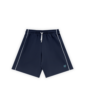 ERKEK OVERSIZE JERSEY KUMAŞ FM ICON DETAYLI GOLF ŞORT - LACİVERT