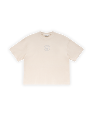 UNISEX OVERSIZE FM ICON YIPRATMALI TİŞÖRT - KREM