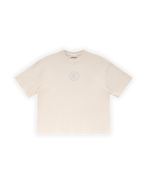 UNISEX OVERSIZE FM ICON YIPRATMALI TİŞÖRT - KREM