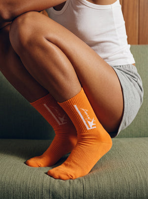 F* STAR SOLE CREWS - ORANGE/WHITE