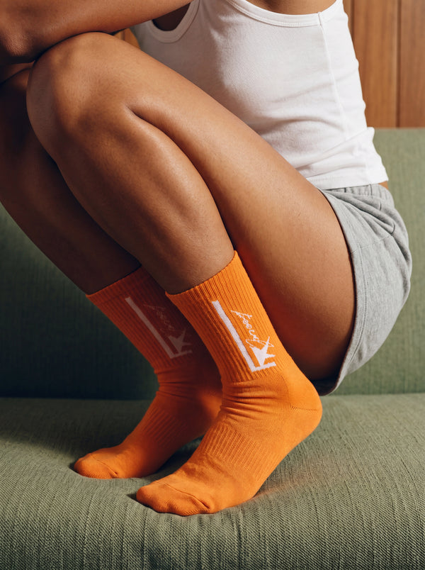 F* STAR SOLE CREWS - ORANGE/WHITE