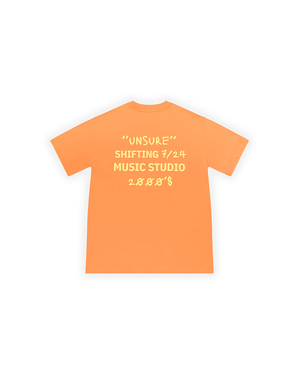 ERKEK OVERSIZE 2000'S PUFF BASKILI TİŞÖRT - NEON TURUNCU