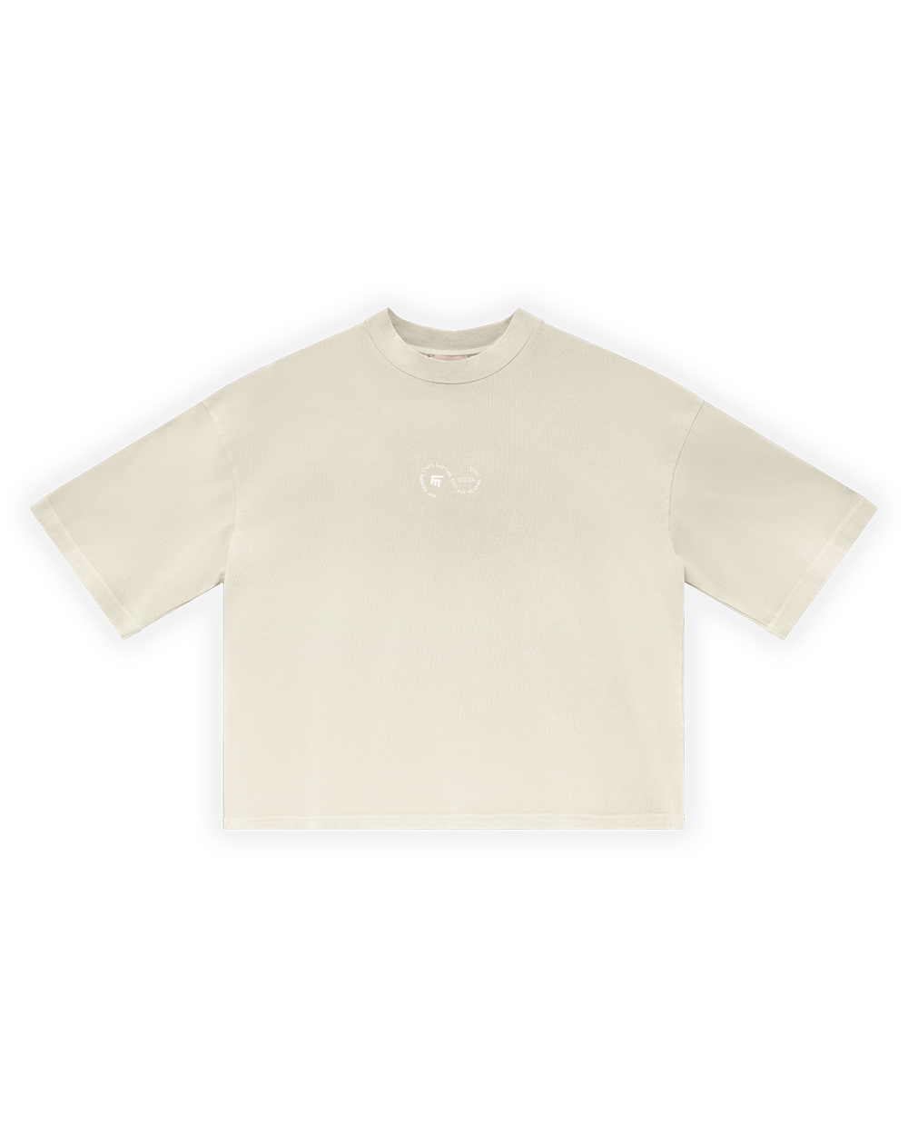 UNISEX BOXY FIT YIKAMALI SPREY EFEKTLİ BASKILI TİŞÖRT - LATTE