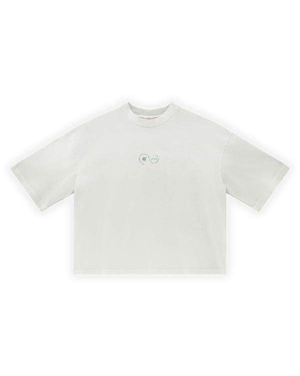 UNISEX BOXY FIT YIKAMALI SPREY EFEKTLİ BASKILI TİŞÖRT - YEŞİL